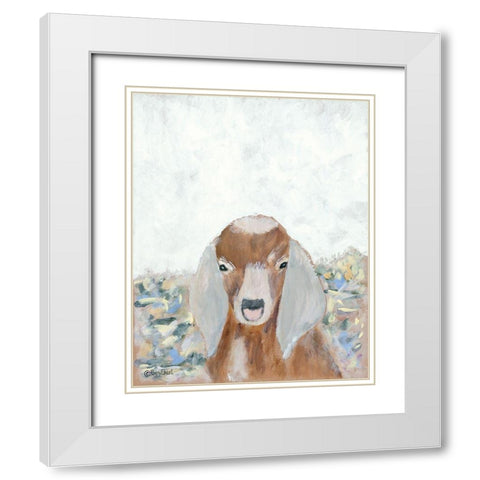 Goat Selfie White Modern Wood Framed Art Print with Double Matting by Ebert, Roey