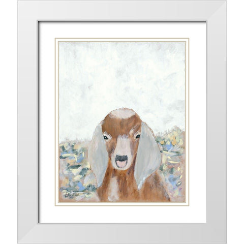 Goat Selfie White Modern Wood Framed Art Print with Double Matting by Ebert, Roey
