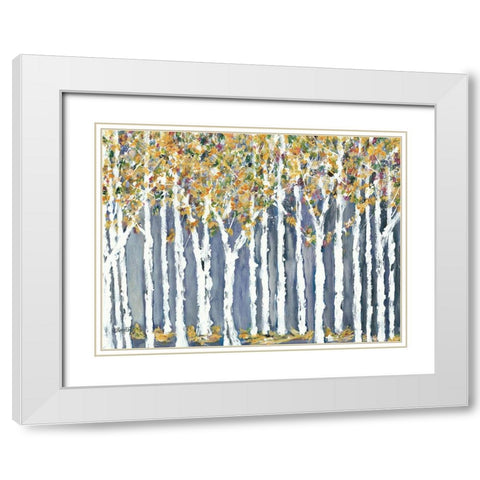 Birch Trees White Modern Wood Framed Art Print with Double Matting by Ebert, Roey