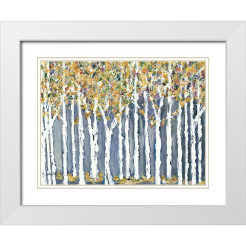 Birch Trees White Modern Wood Framed Art Print with Double Matting by Ebert, Roey