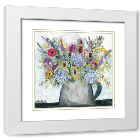 Hydrangeas in Pitcher White Modern Wood Framed Art Print with Double Matting by Ebert, Roey