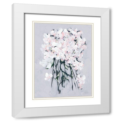 Romantic Floral II White Modern Wood Framed Art Print with Double Matting by Ebert, Roey