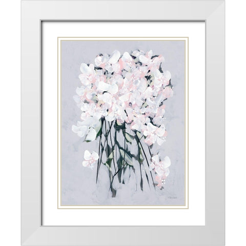 Romantic Floral II White Modern Wood Framed Art Print with Double Matting by Ebert, Roey