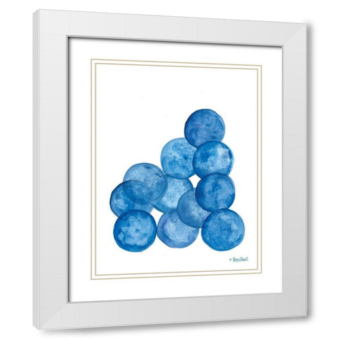 Aegean Blue Abstract IV White Modern Wood Framed Art Print with Double Matting by Ebert, Roey