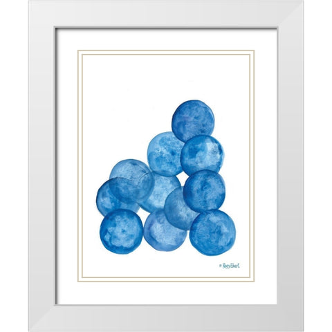 Aegean Blue Abstract IV White Modern Wood Framed Art Print with Double Matting by Ebert, Roey