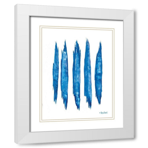 Aegean Blue Abstract V White Modern Wood Framed Art Print with Double Matting by Ebert, Roey