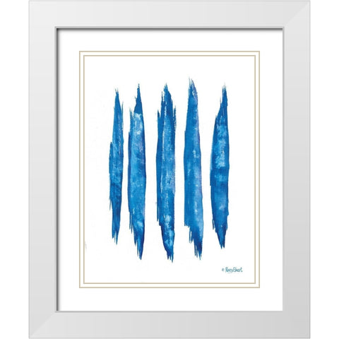 Aegean Blue Abstract V White Modern Wood Framed Art Print with Double Matting by Ebert, Roey