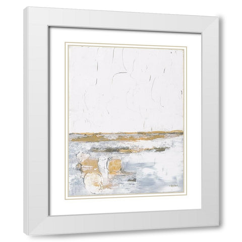 Golden Wishes White Modern Wood Framed Art Print with Double Matting by Ebert, Roey