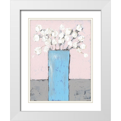 Cotton Vase White Modern Wood Framed Art Print with Double Matting by Ebert, Roey