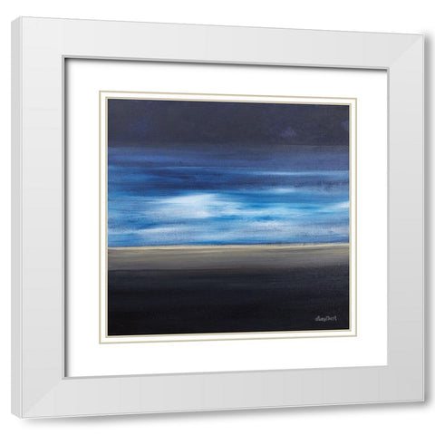 Moon Glow on the Water White Modern Wood Framed Art Print with Double Matting by Ebert, Roey