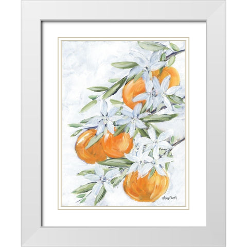 Orange Blossoms White Modern Wood Framed Art Print with Double Matting by Ebert, Roey