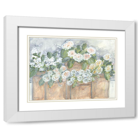 Windowsill Blooms White Modern Wood Framed Art Print with Double Matting by Ebert, Roey