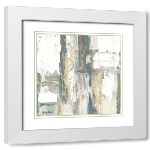 Medley Abstract White Modern Wood Framed Art Print with Double Matting by Ebert, Roey