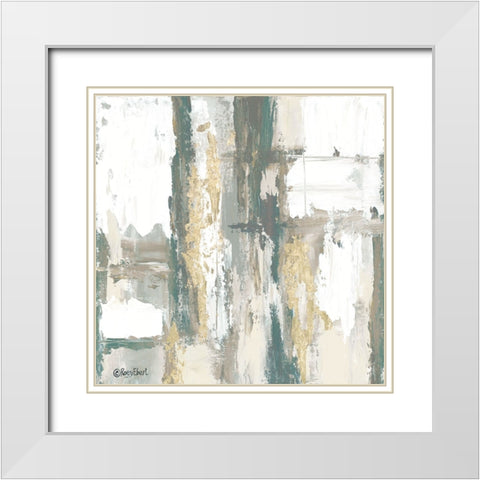 Medley Abstract White Modern Wood Framed Art Print with Double Matting by Ebert, Roey