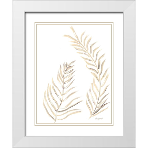 Palm Leaves Natural I White Modern Wood Framed Art Print with Double Matting by Ebert, Roey