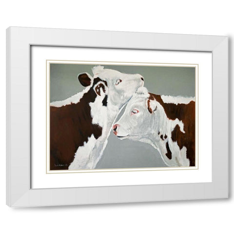 April and August White Modern Wood Framed Art Print with Double Matting by Redman, Suzi