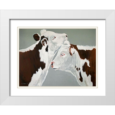 April and August White Modern Wood Framed Art Print with Double Matting by Redman, Suzi
