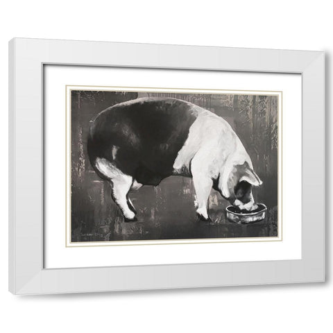 This Little Piggy  White Modern Wood Framed Art Print with Double Matting by Redman, Suzi