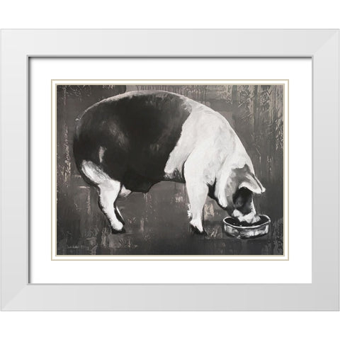 This Little Piggy  White Modern Wood Framed Art Print with Double Matting by Redman, Suzi