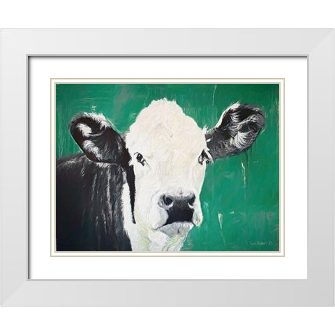 Out to Pasture  White Modern Wood Framed Art Print with Double Matting by Redman, Suzi