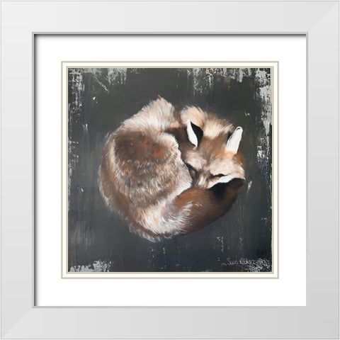 Sleeping Fox No. 11 White Modern Wood Framed Art Print with Double Matting by Redman, Suzi