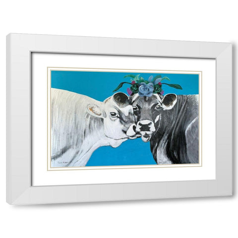 Queenie    White Modern Wood Framed Art Print with Double Matting by Redman, Suzi