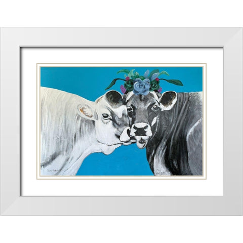 Queenie    White Modern Wood Framed Art Print with Double Matting by Redman, Suzi