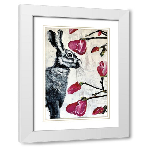 Magnolia White Modern Wood Framed Art Print with Double Matting by Redman, Suzi