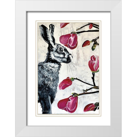 Magnolia White Modern Wood Framed Art Print with Double Matting by Redman, Suzi
