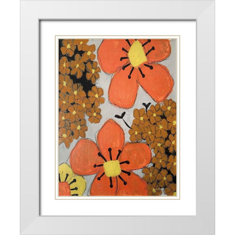 Lazy Daisy I White Modern Wood Framed Art Print with Double Matting by Redman, Suzi