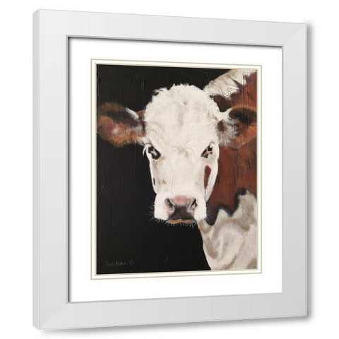 Portrait of a Hereford White Modern Wood Framed Art Print with Double Matting by Redman, Suzi