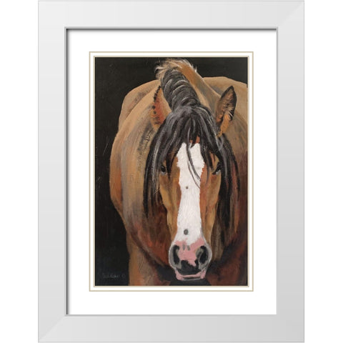 Horse Portrait II White Modern Wood Framed Art Print with Double Matting by Redman, Suzi