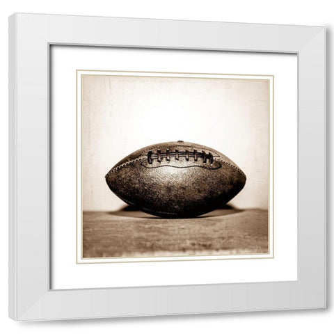 Vintage Football White Modern Wood Framed Art Print with Double Matting by Rigsby, Jennifer