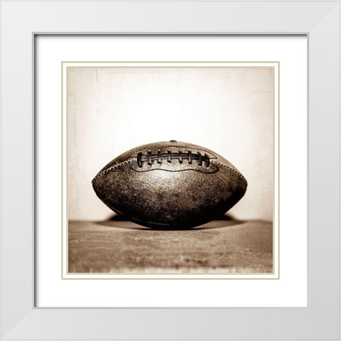 Vintage Football White Modern Wood Framed Art Print with Double Matting by Rigsby, Jennifer