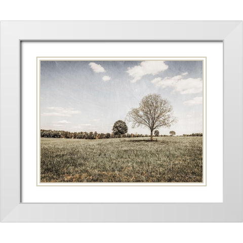 Together in the Fields I White Modern Wood Framed Art Print with Double Matting by Rigsby, Jennifer