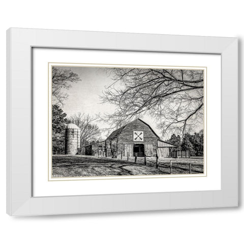 At Home in the Barn White Modern Wood Framed Art Print with Double Matting by Rigsby, Jennifer