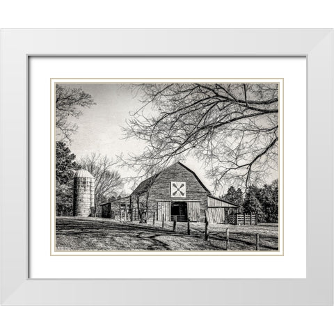 At Home in the Barn White Modern Wood Framed Art Print with Double Matting by Rigsby, Jennifer
