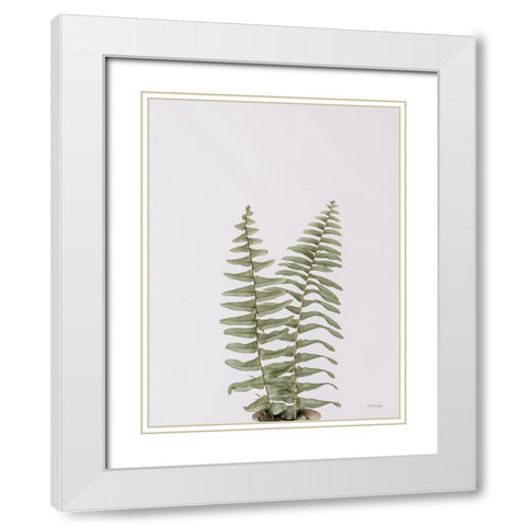 Boho Fern White Modern Wood Framed Art Print with Double Matting by Rigsby, Jennifer