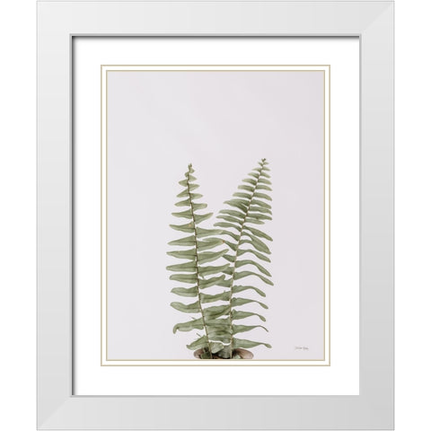 Boho Fern White Modern Wood Framed Art Print with Double Matting by Rigsby, Jennifer