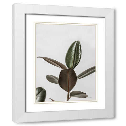 Boho Rubber Tree White Modern Wood Framed Art Print with Double Matting by Rigsby, Jennifer