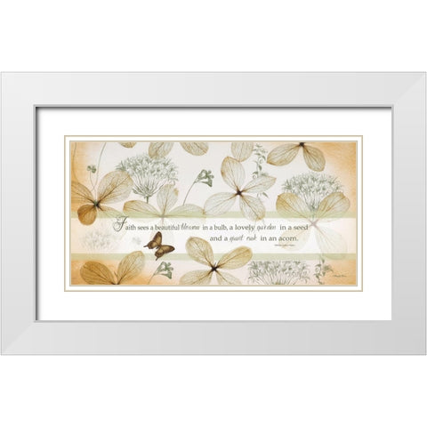 Faith Sees White Modern Wood Framed Art Print with Double Matting by Vieira, Robin-Lee