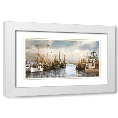 Harborside White Modern Wood Framed Art Print with Double Matting by Vieira, Robin-Lee