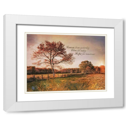 Learn from Yesterday White Modern Wood Framed Art Print with Double Matting by Vieira, Robin-Lee