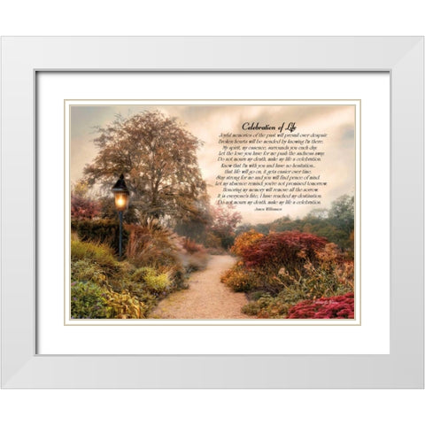 Celebration of Life White Modern Wood Framed Art Print with Double Matting by Vieira, Robin-Lee
