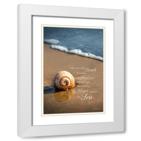 Take Me to the Beach White Modern Wood Framed Art Print with Double Matting by Vieira, Robin-Lee