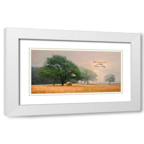Let Faith Clear the Way White Modern Wood Framed Art Print with Double Matting by Vieira, Robin-Lee
