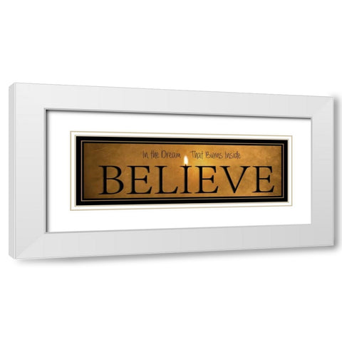 Believe White Modern Wood Framed Art Print with Double Matting by Vieira, Robin-Lee