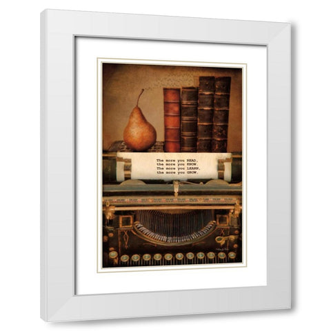 Read, Know, Learn, Grow White Modern Wood Framed Art Print with Double Matting by Vieira, Robin-Lee