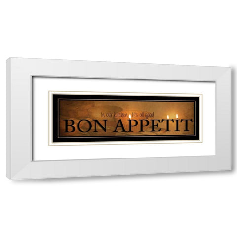 Bon Appetit White Modern Wood Framed Art Print with Double Matting by Vieira, Robin-Lee