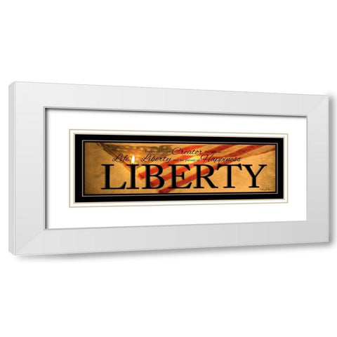 Liberty White Modern Wood Framed Art Print with Double Matting by Vieira, Robin-Lee